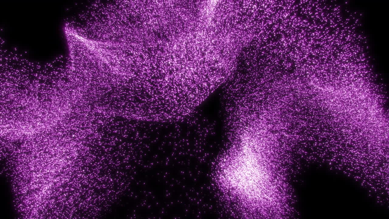 Explosion von lila Partikeln