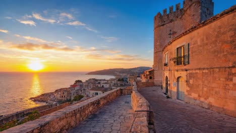 sunrise over vieste, puglia, italy