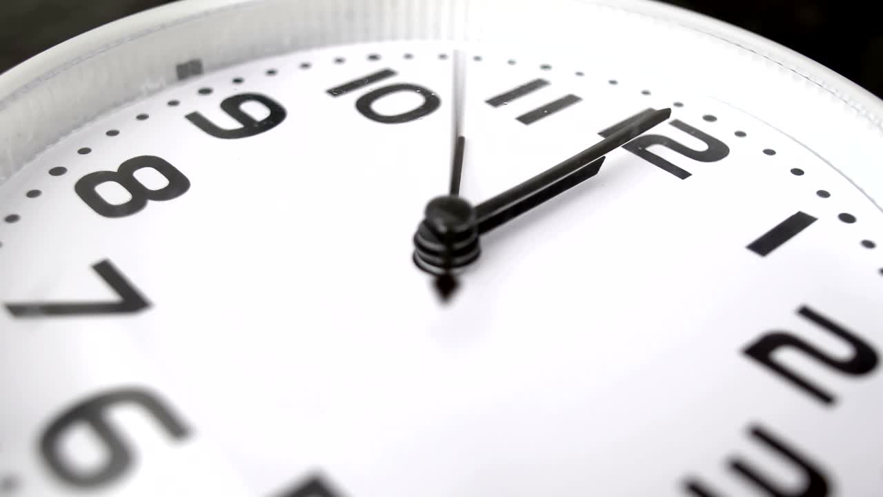 white alarm clock is showing midnight. It is twelve o'clock, christmas and holiday happy new year festive concept