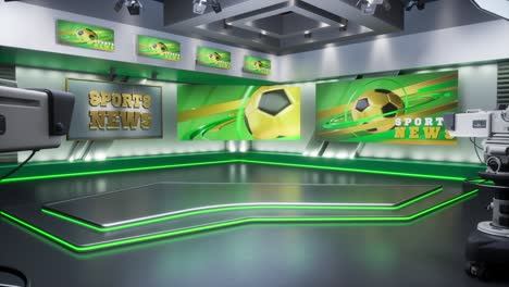 modern sports news studio set