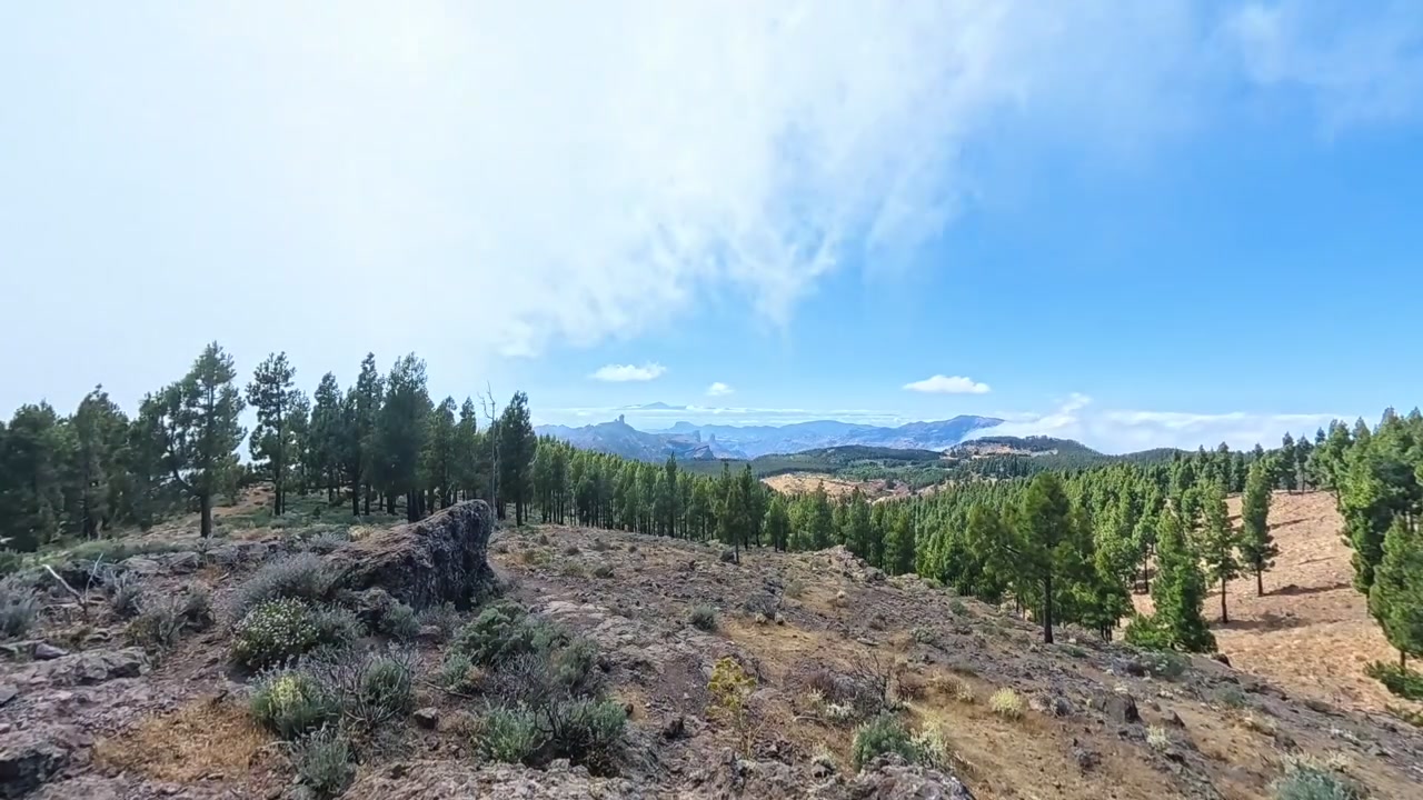 Timelapse di nuvole in rapido movimento sulle montagne di Gran Canaria vicino a Pico Nieves.