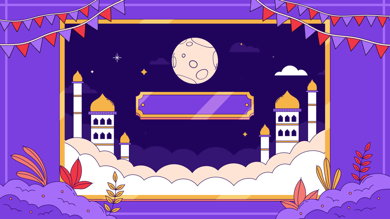 escena nocturna islámica con las mezquitas