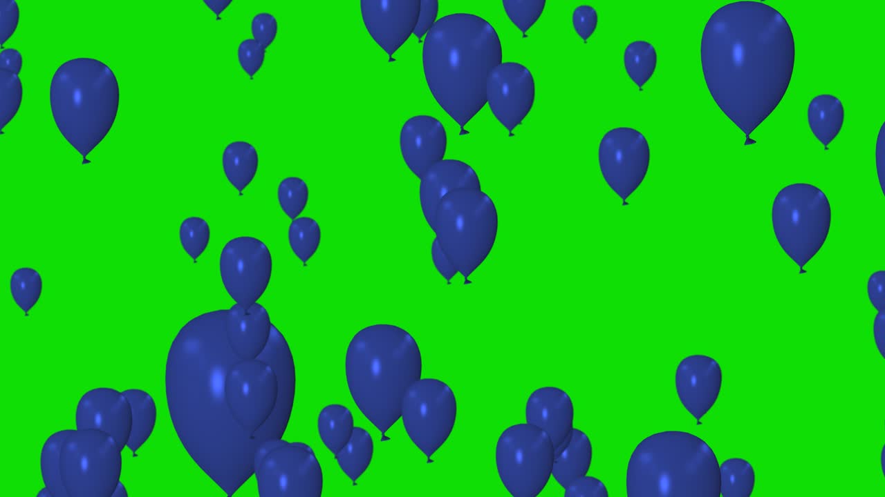 Vivaci Palloncini 3D: Animazione Colorata su Sfondo in Chroma Key