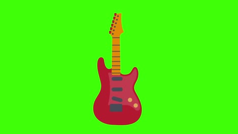 green screen of an animated guitar