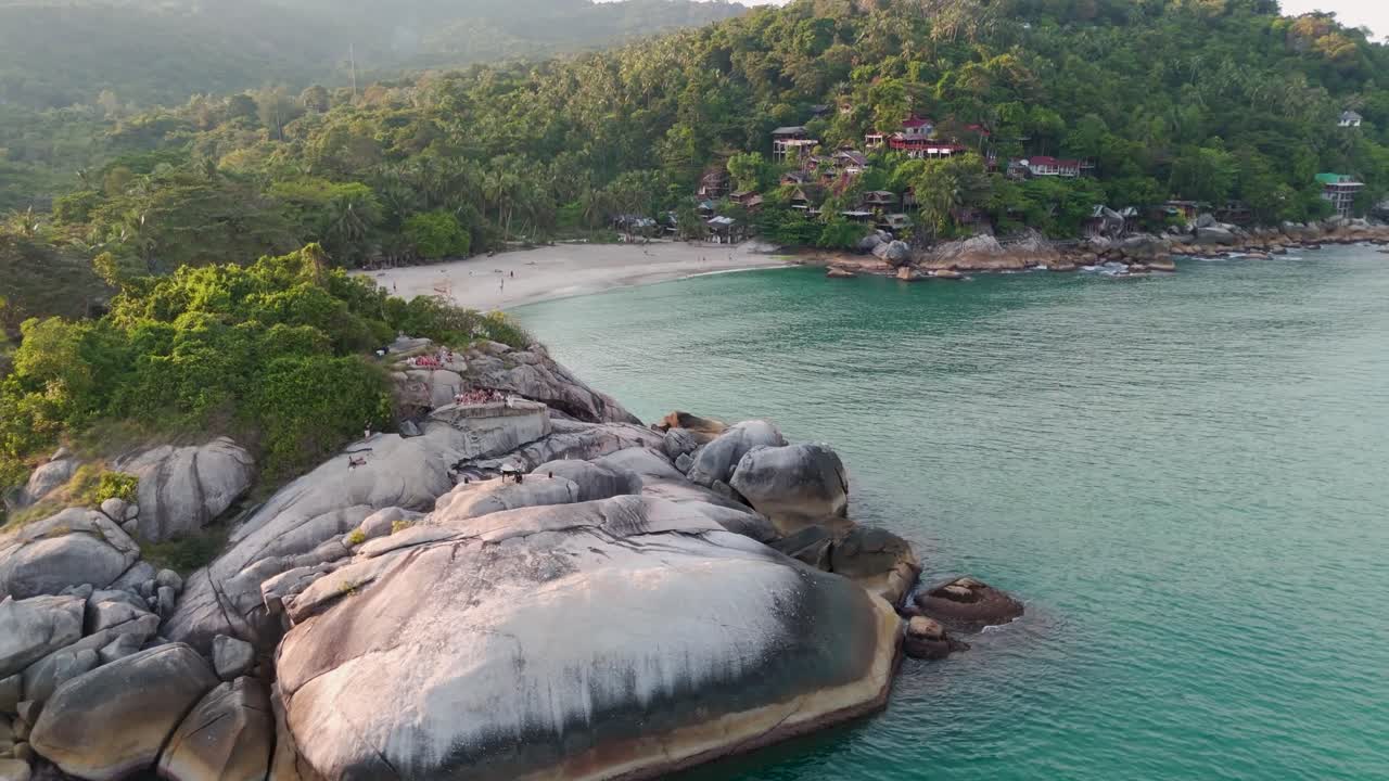 Paradise beaches of Koh Phangan, Southeast Asia, drone film