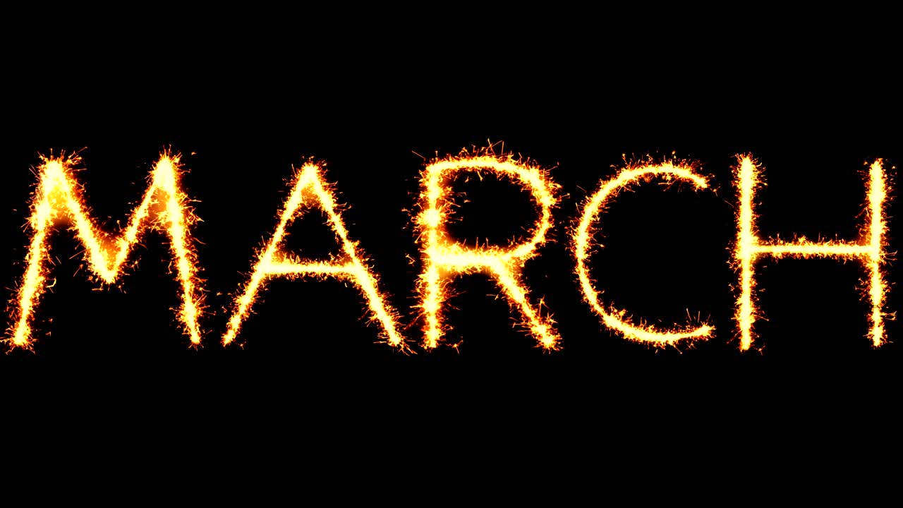 행진 텍스트 스파클러 글리터 스파크 불꽃놀이 루프 애니메이션