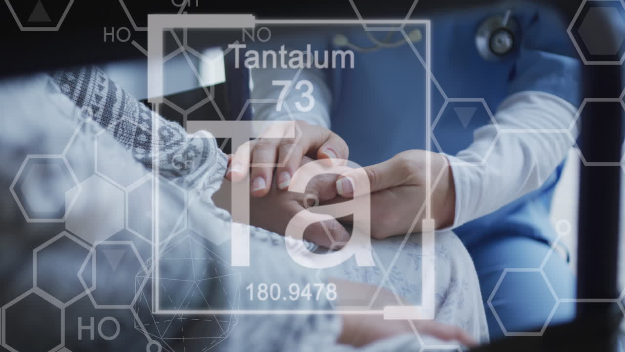 다양한 의사와 환자에 대한 화학 기호의 애니메이션