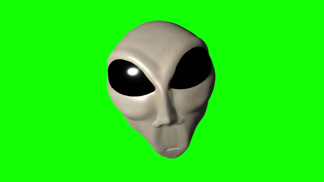 Alien grey head face creepy extraterrestrial gray martian creature ufo 4k