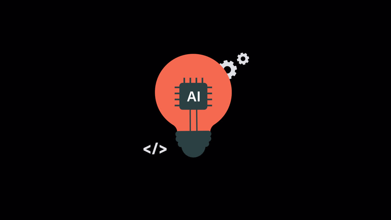 Concetto di idea di intelligenza artificiale con chip IA e ingranaggi
