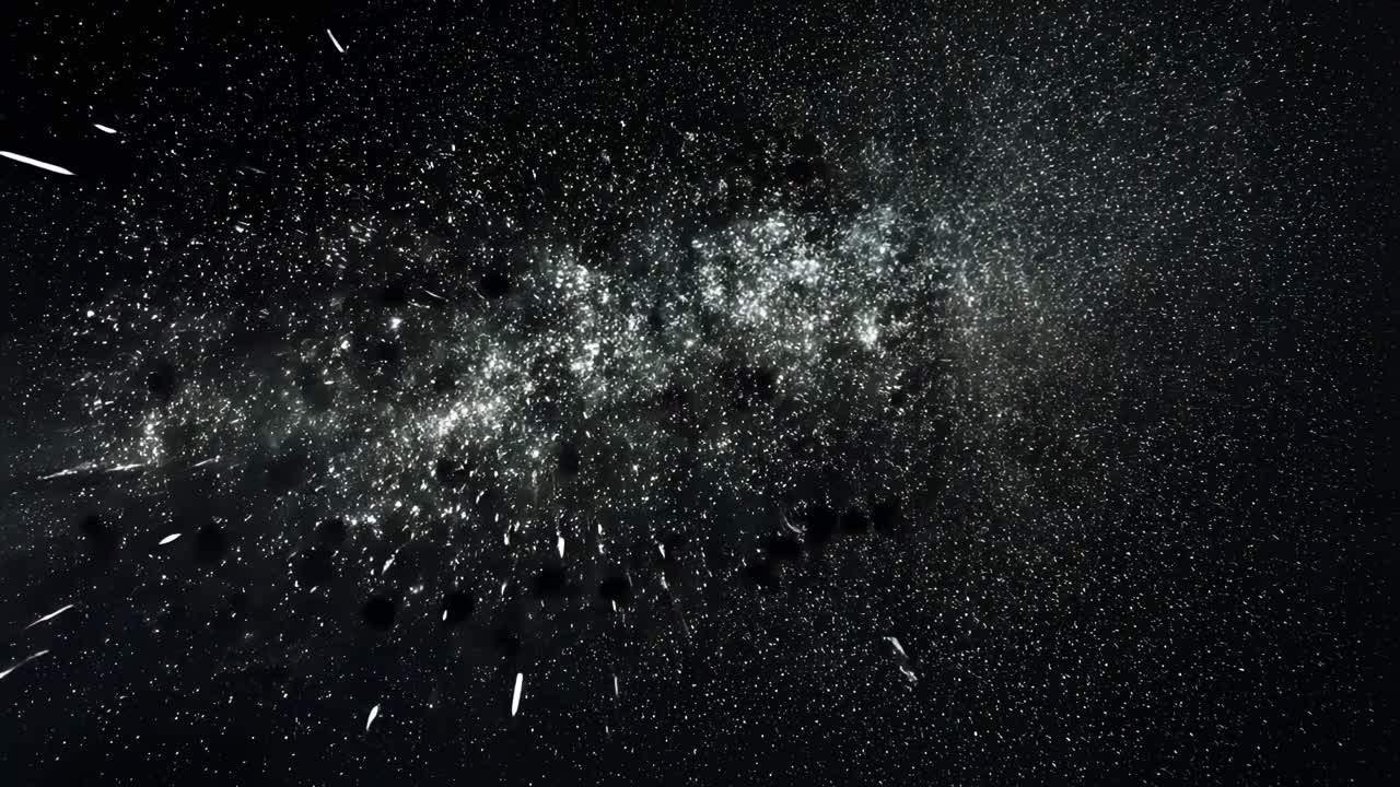 A dynamic video of a cosmic explosion with particles radiating outward