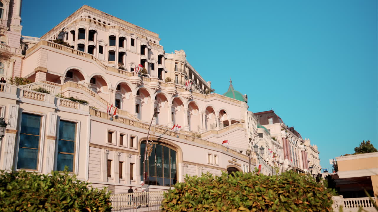 Monte Carlo, Monaco - October 14, 2024: The facade of Hotel de Paris in daylight