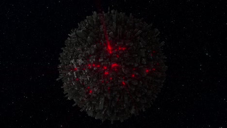 ciudad mundo espacio girar rayos rojos bucle sin costuras 3d