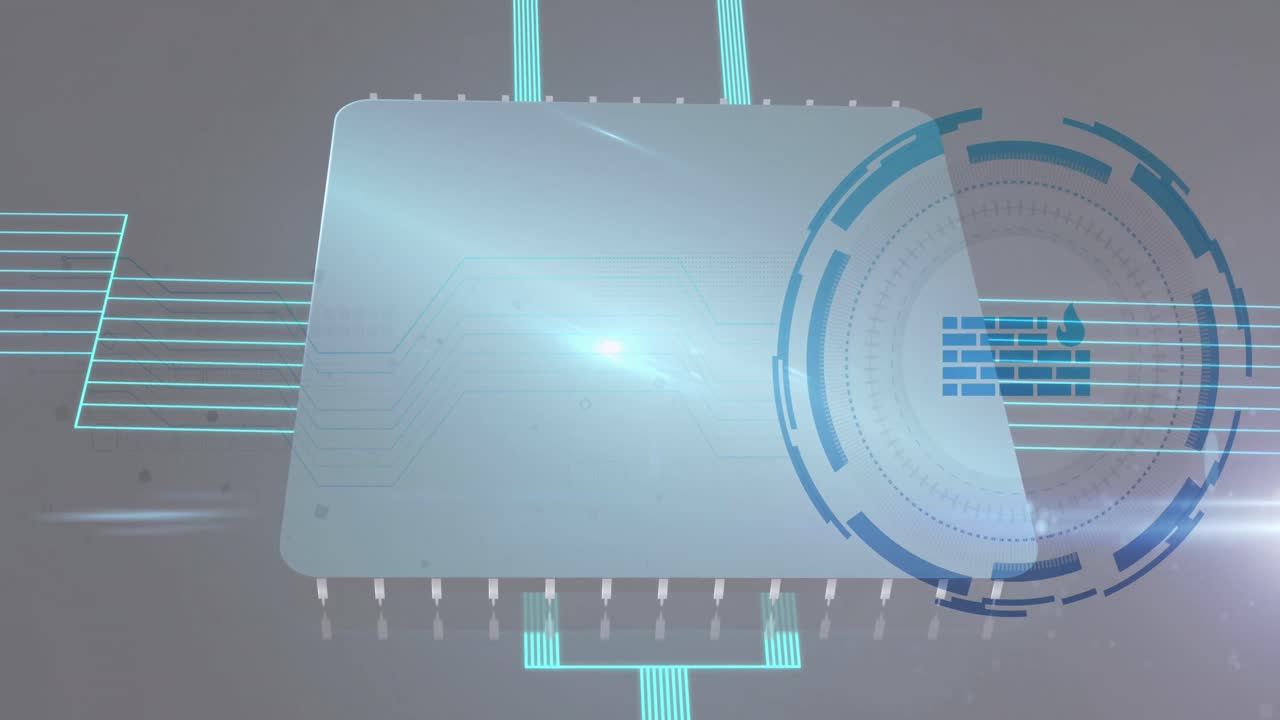 검은색 배경의 데이터 처리에 대한 벽 아이콘의 애니메이션