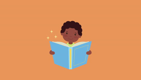 niño afro leyendo un libro