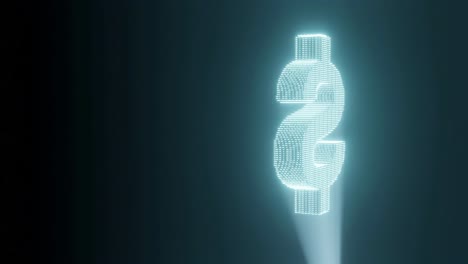 holographic image of 3d dollar sign