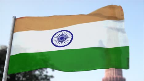 Animación-Cgi-3d-Totalmente-En-Bucle-De-La-Bandera-India-Ondeando-En-Primer-Plano