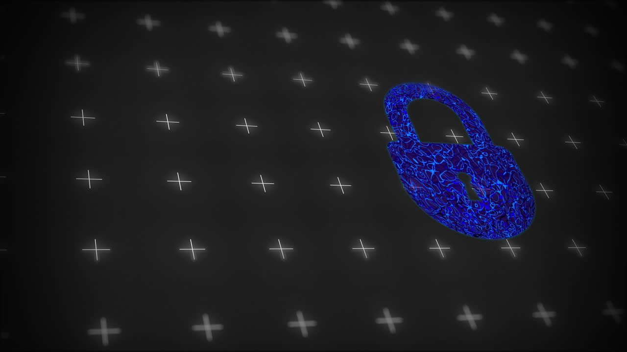 candado cerrado en color azul. efecto organico