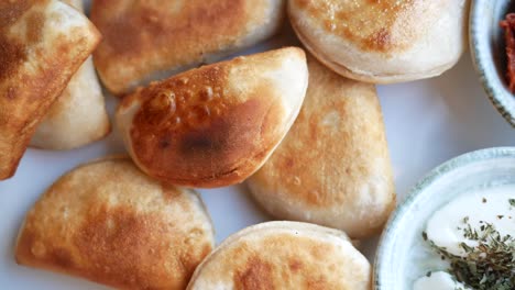 golden brown fried dumplings