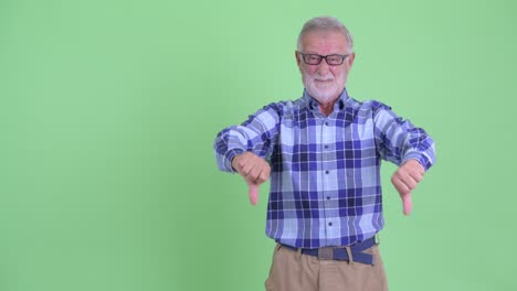 handsome senior bearded hipster man