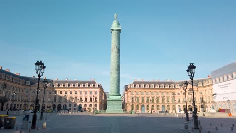 static shot of place vendome square in paris with sky for copyspace