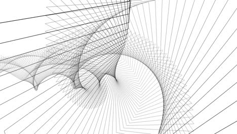 abstract wire frame endless tunnel