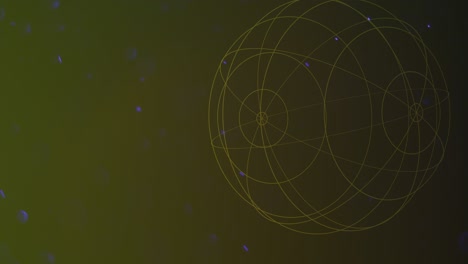 esfera abstracta amarilla de neón en el espacio con brillos de mosca