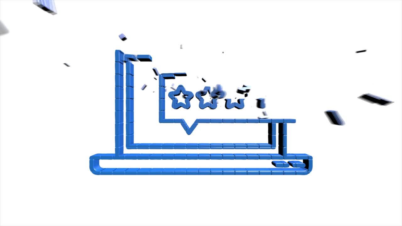 redes sociales diseño de íconos de píxeles 3d aislados en fondo blanco. iconos web de esquema. gráficos en movimiento.