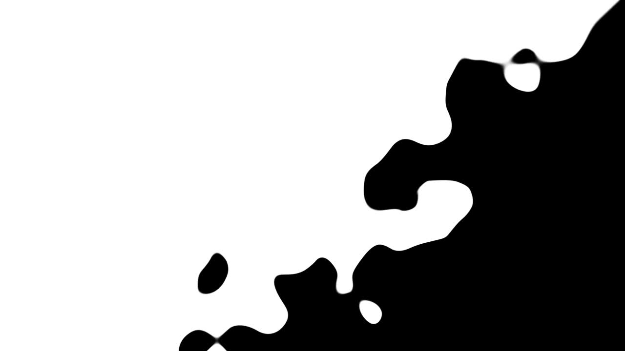 Animazione 4K - sfondo con motivo di transizione a inchiostro bianco. Animazione grunge, elemento astratto dipinto. Animazione di pennellate grunge. Design di sottolineature e bordi. Bianco e nero