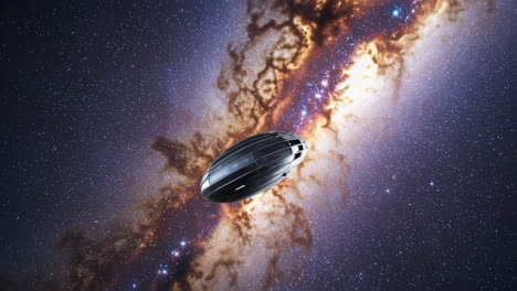 nave espacial en una nebulosa