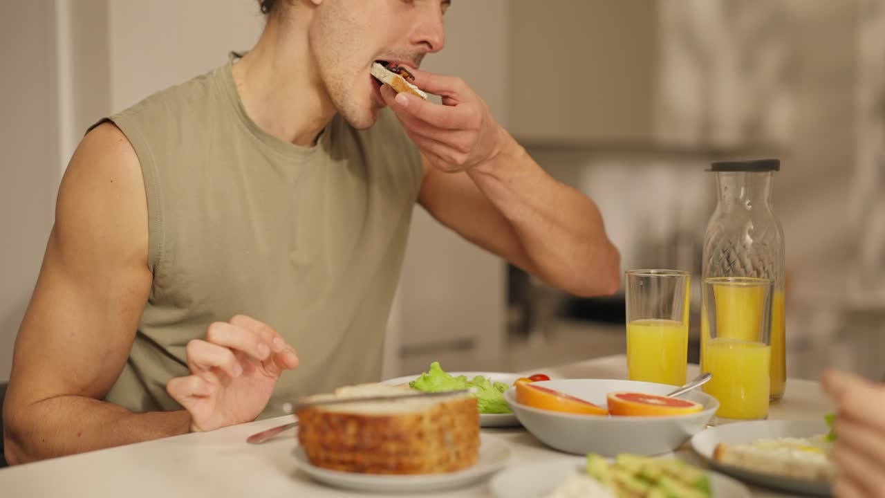 Man having breakfast
