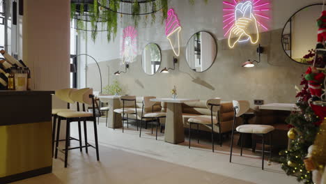 modern cafe interior with ice cream theme