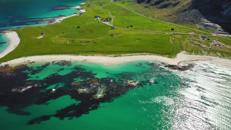 beach lofoten islands is an archipelago in the county of nordland, norway.