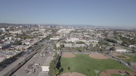 santa monica streets, buisnesses, neighborhood, city views, park views