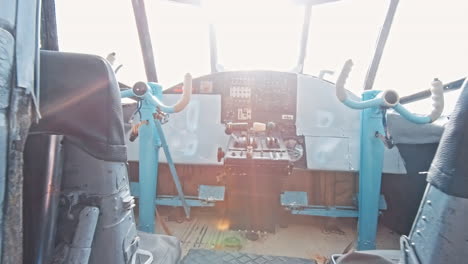 the cabin of the passenger airliner