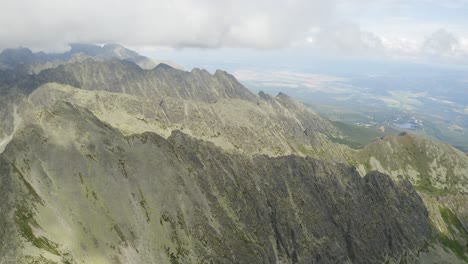 high tatras in slovakia with a beautiful view of a blue sky - aerial shot