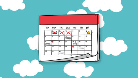 motion graphic of lovely hand drawn planning schedule concept