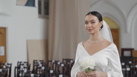 bride walking in church