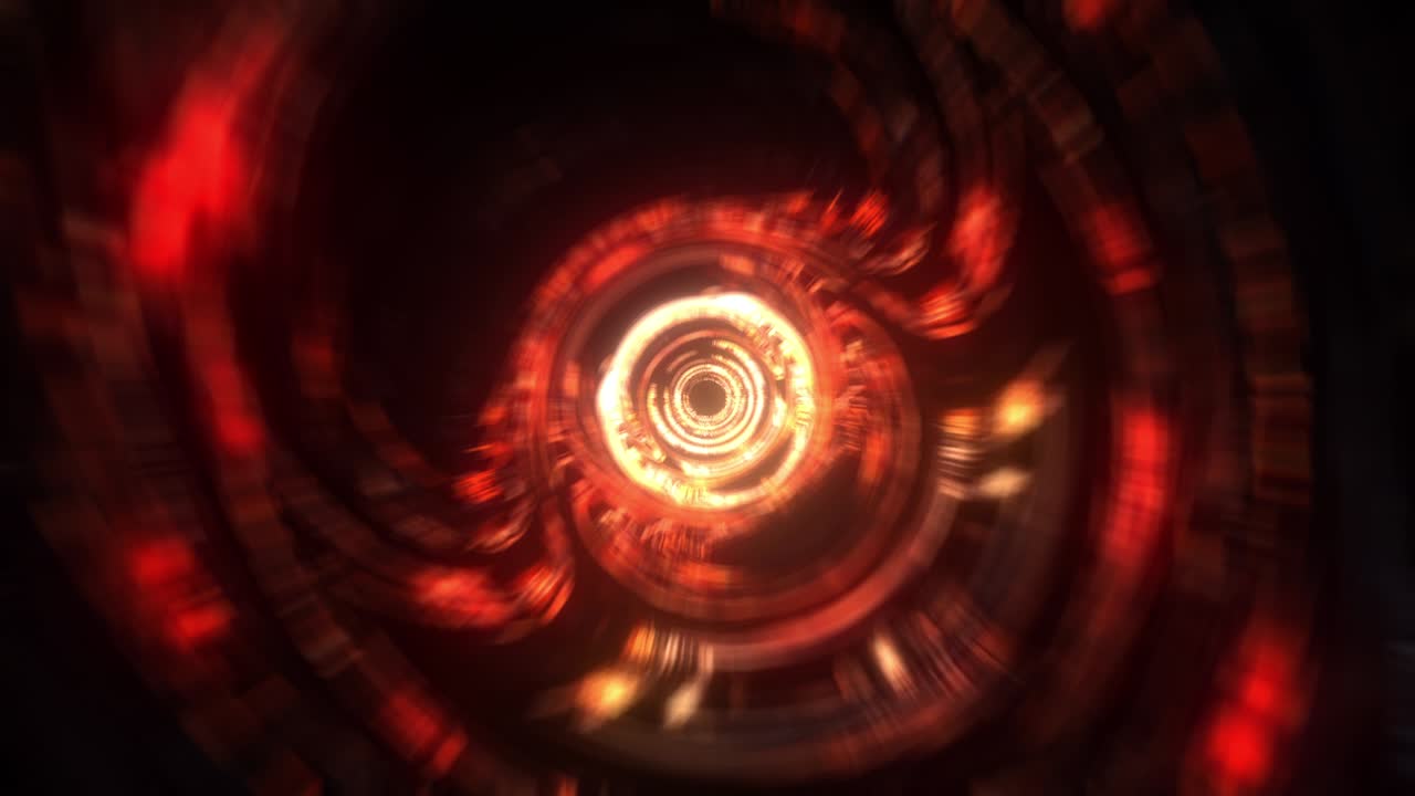 abstracto ciencia ficción de alta tecnología tecnología futurista girando elementos de hud con desenfocamiento de movimiento. el fondo de movimiento abstracto generado por computadora. bucle sin costuras animación de renderizado 3d con desenfocación de movimiento de neón brillante.