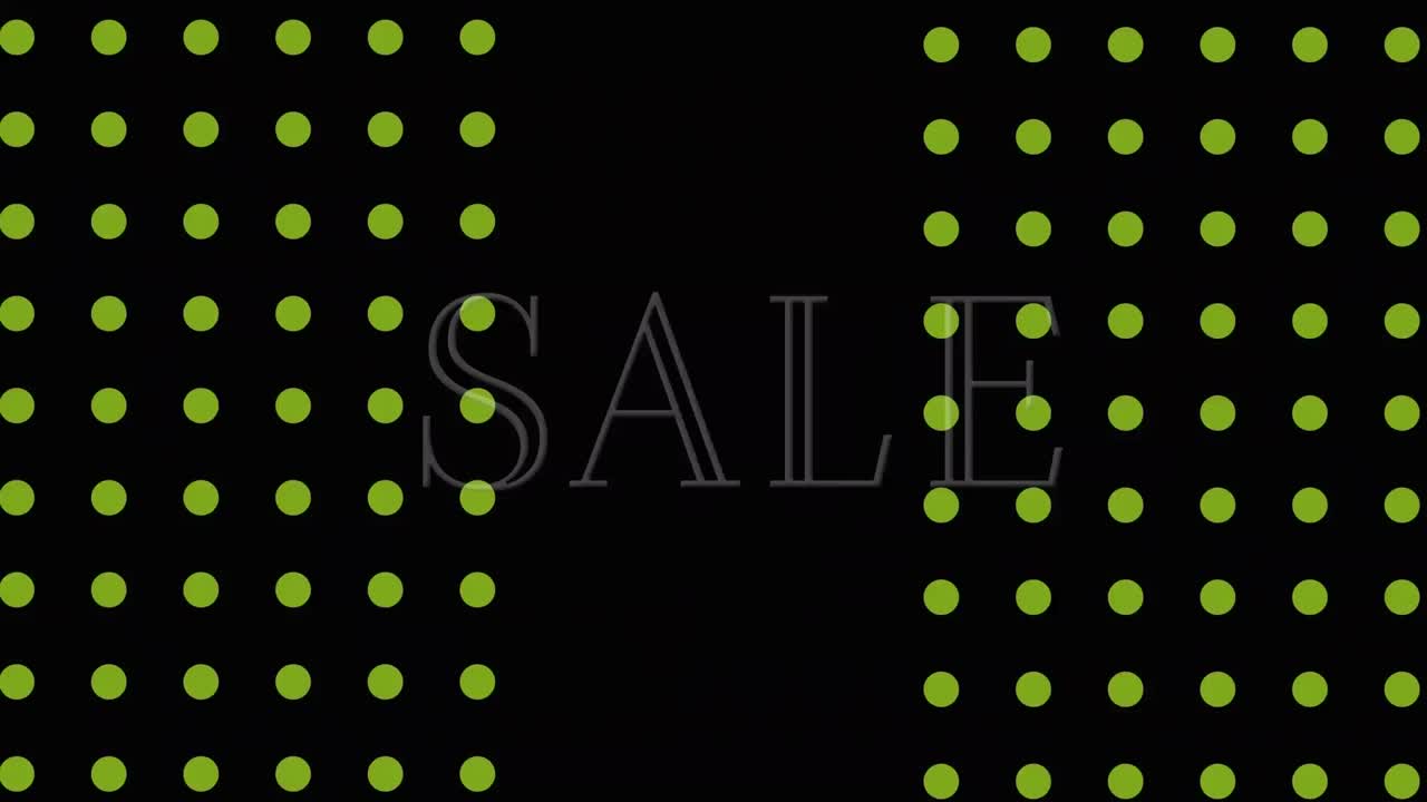 블랙 스페이스에서 뇌, 삼각형, 점 및 파동에 대한 판매 애니메이션