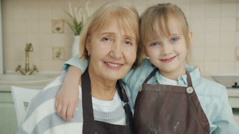 grandmother and granddaughter in the kitchen
