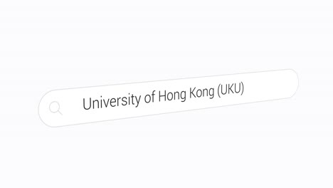 typing university of hong kong in the search engine