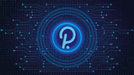 polkadot o polka dot crypto blockchain cripto moneda cifrado digital, intercambio de dinero digital, conexiones de red global de tecnología en un concepto de fondo azul