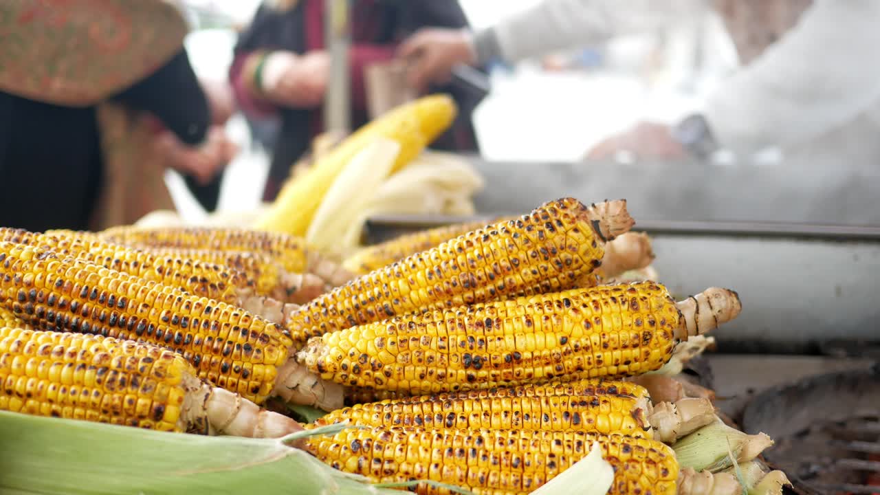 Grilled Corn at a Street Food Stall