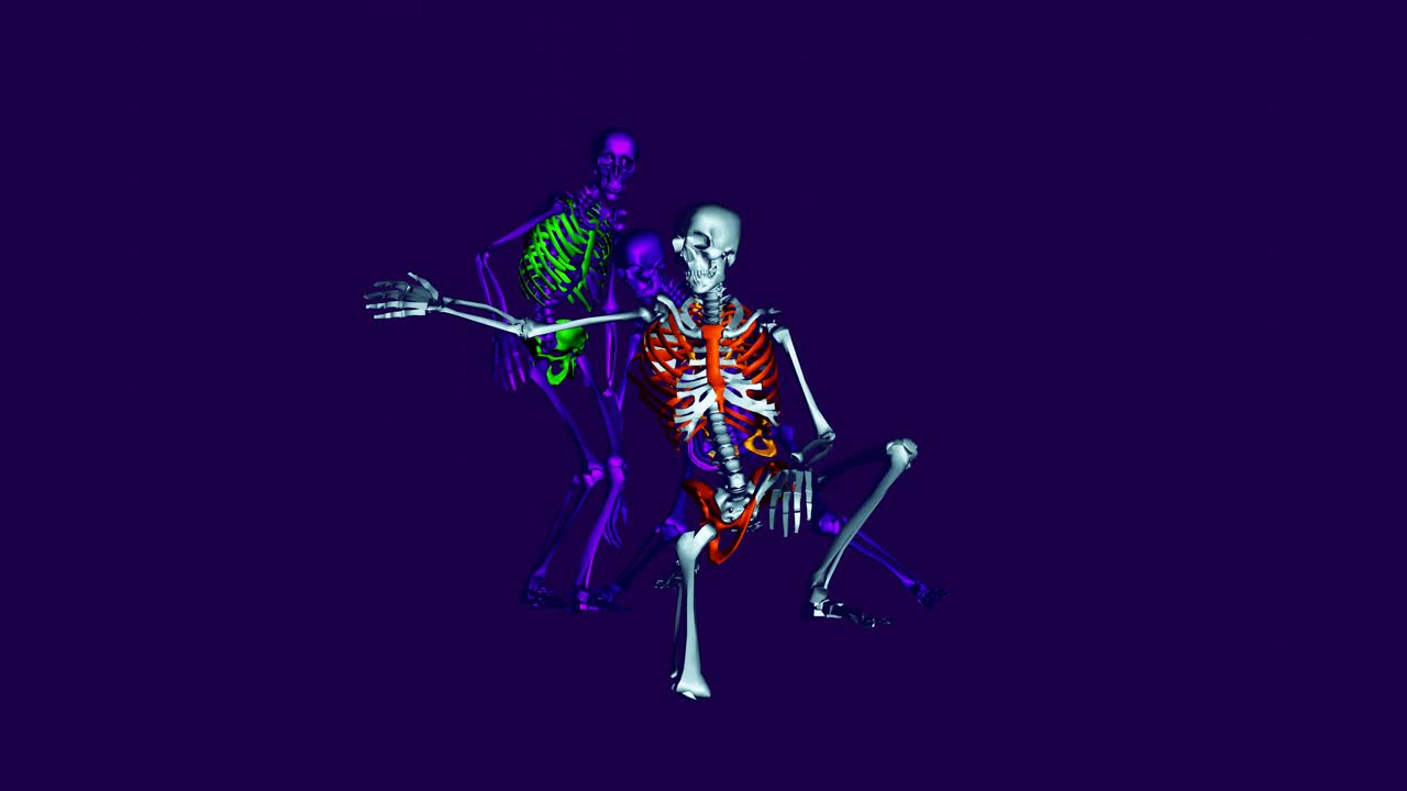 danza degli scheletri - verde - oro