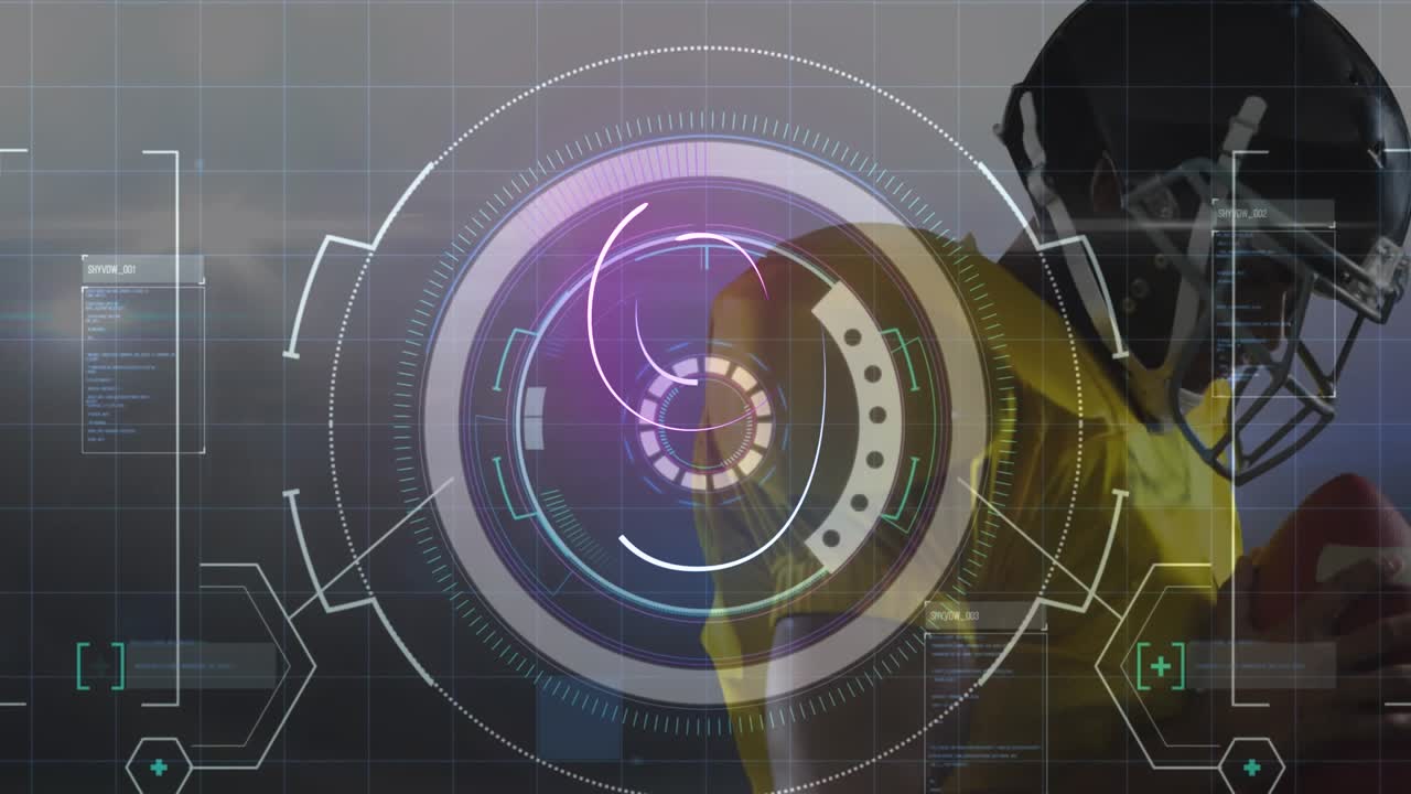 Animazione di analisi ed elaborazione dati su un giocatore di football americano