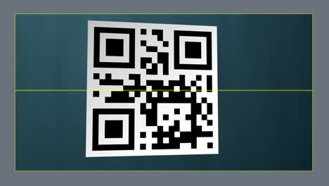 smartphone screen of a qr code scanner application. yellow dots are responsible for optical reading of the qr code, which is a matrix type barcode. technology for selling consumer goods on the market.