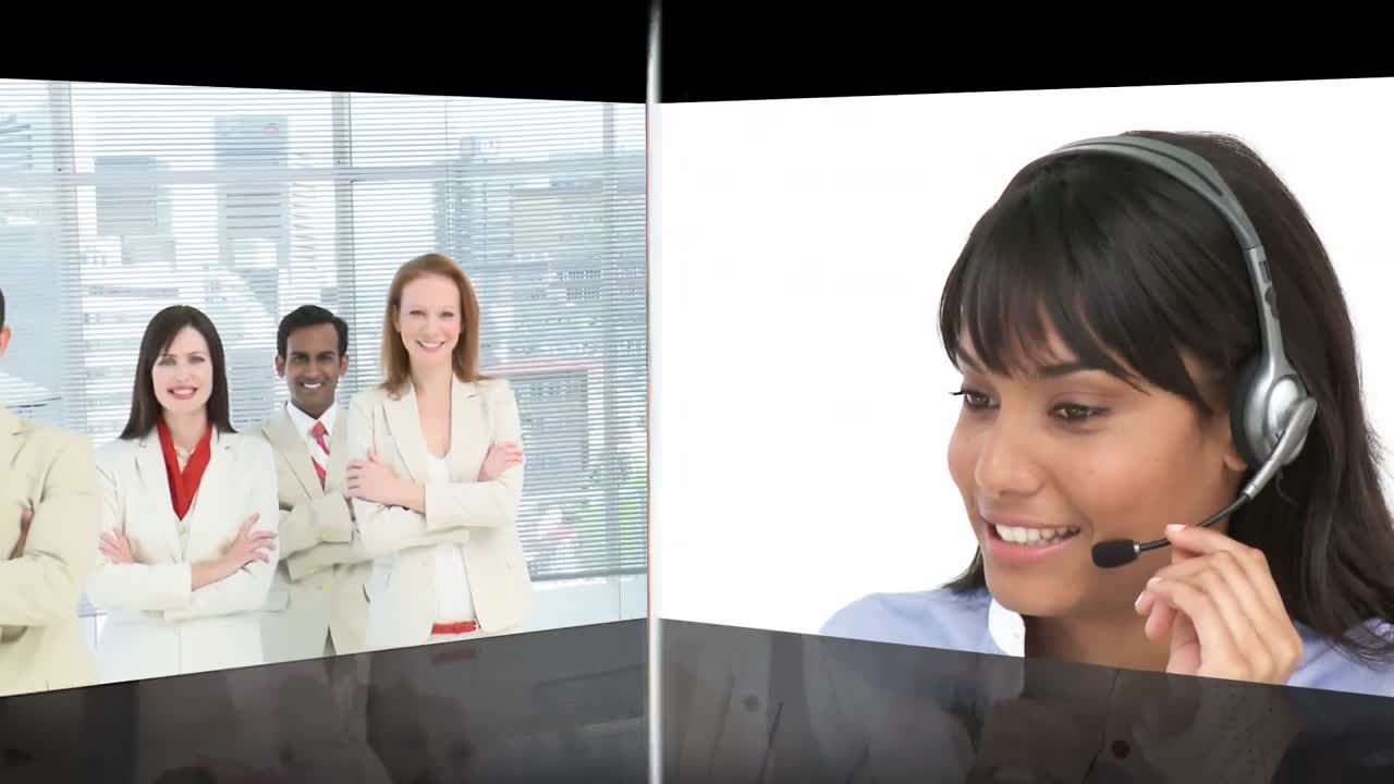 personas trabajando y hablando con auriculares