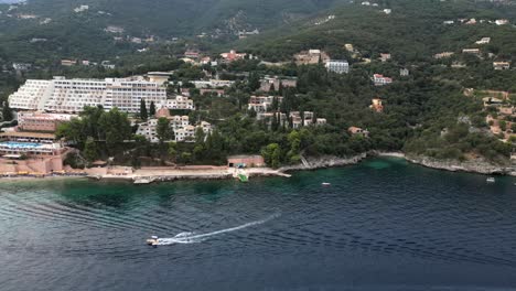 aerial view of a coastal resort in greece