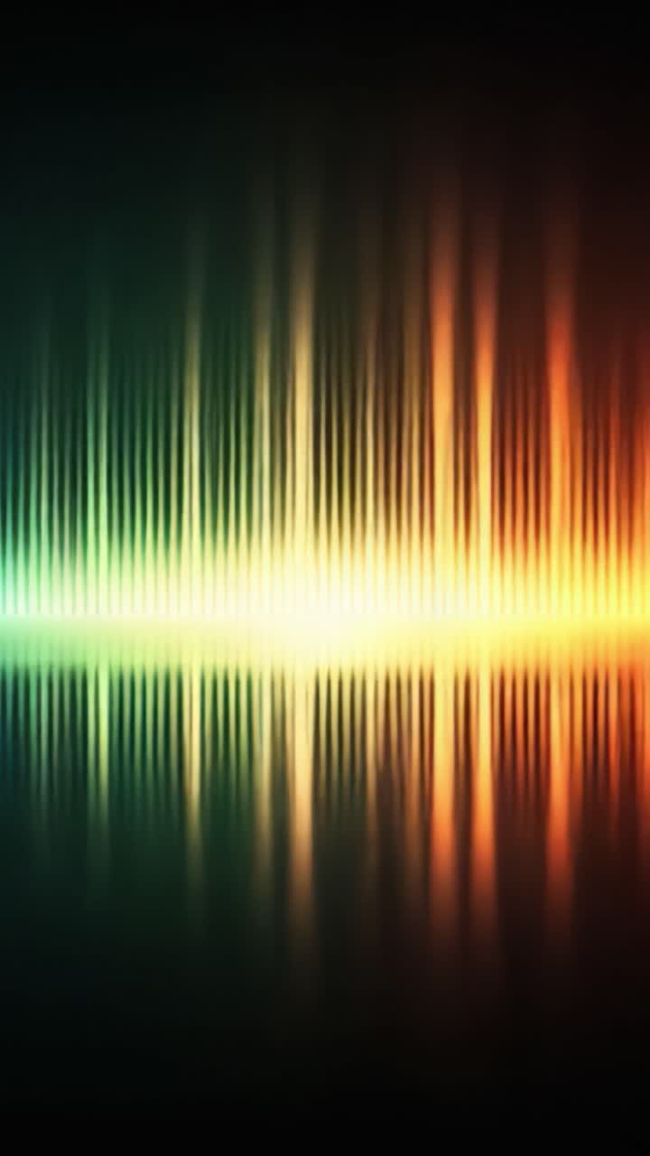 Dynamic Colorful Sound Waves with Reflections: A Mesmerizing Display of Vibrant Frequencies in a Dark Atmosphere, Capturing the Essence of Music and Visualization