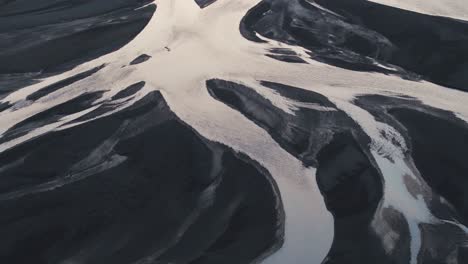 ríos glaciales un hermoso paisaje de islandia, vista aérea desde arriba